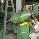 Cross Head alignment, SAUDI ARABIA, Riyadh Cable Companies, installation of TROESTER CCV line for Milliken cables.