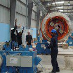 Installation of Cages for rigid stranding line