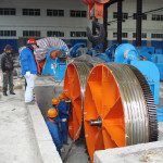 Installation of capstan weels in Orient cablo, Ningbo, China