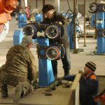 Installation of guiding dies on DT in Kirs, Russia